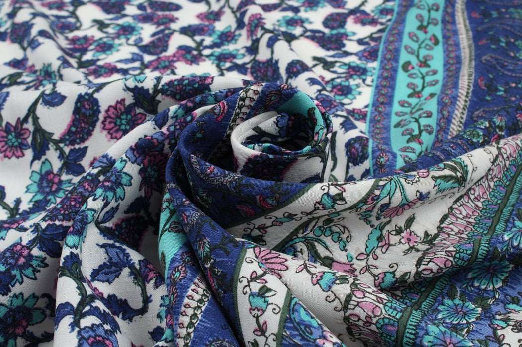Printed Viscose Voile - Micro Paisley - M.O.Q 30 Mts-Fabric-FabricSight