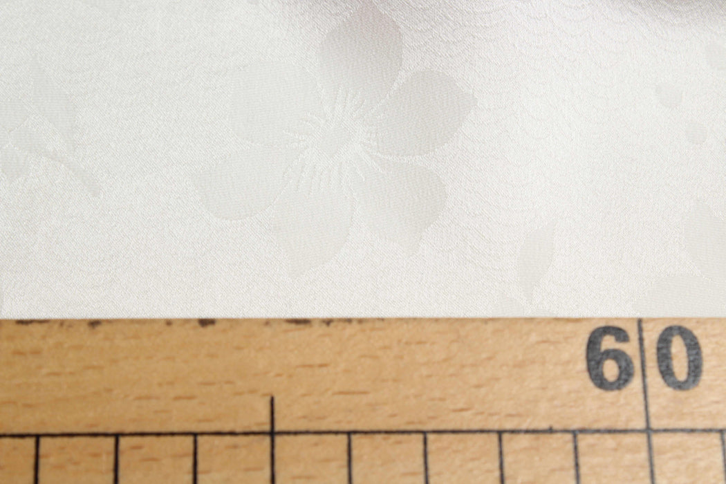 Pure Silk Floral Jacquard – White – Lightweight Luxury Fabric-Fabric-FabricSight