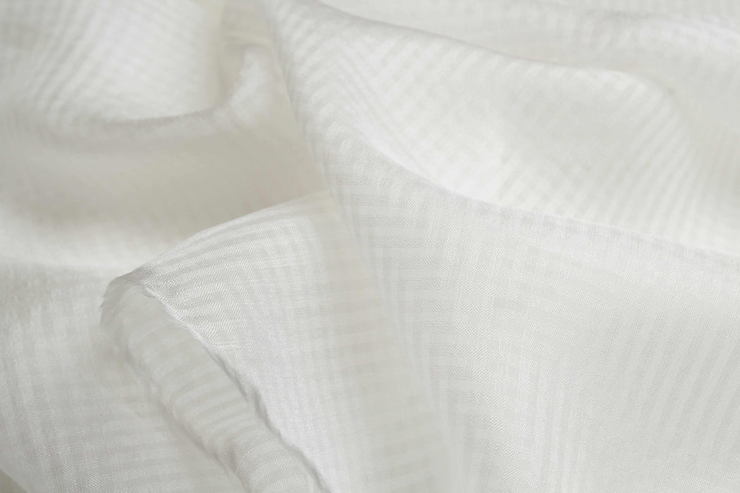 Pure Silk Jacquard Voile - Micro-checks-Fabric-FabricSight