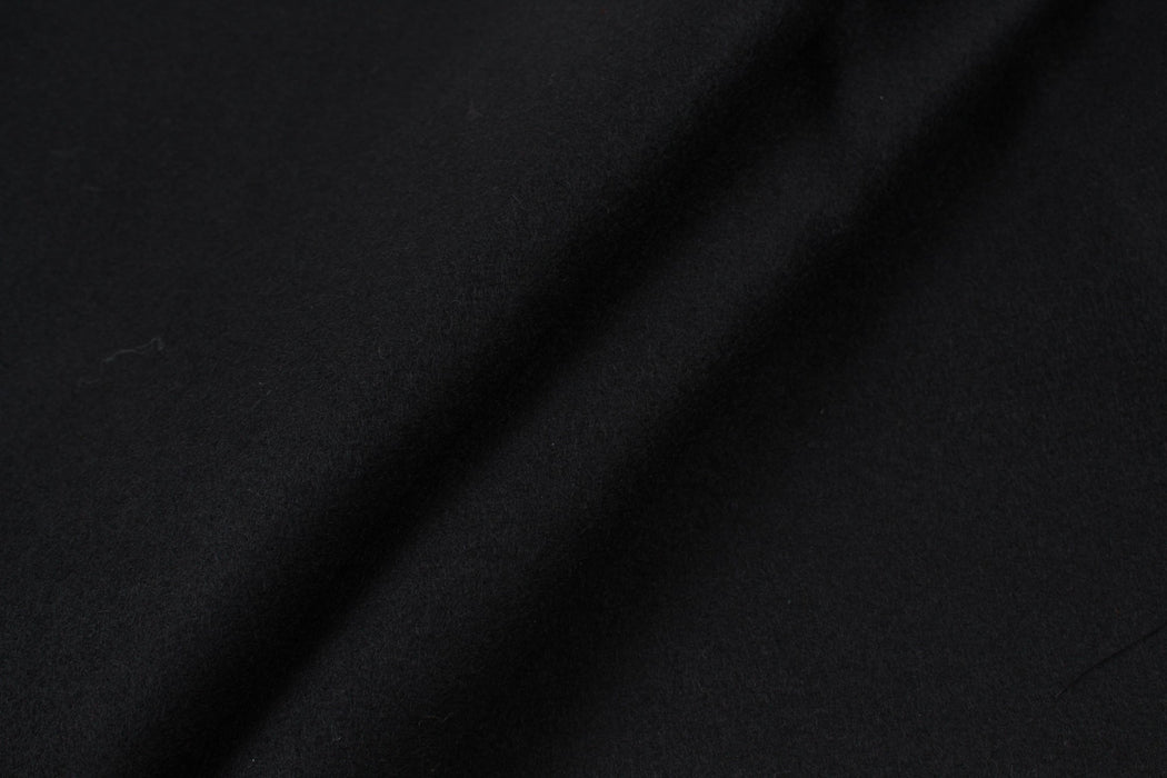 Pure Wool Felt for Coats - Black-Fabric-FabricSight