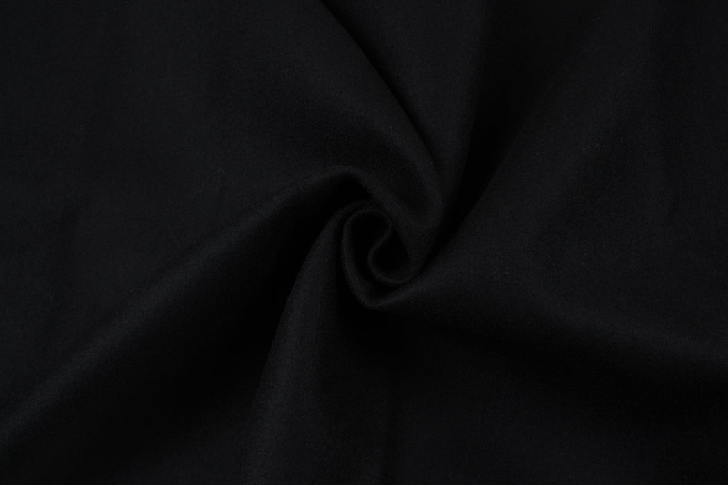 Pure Wool Felt for Coats - Black-Fabric-FabricSight