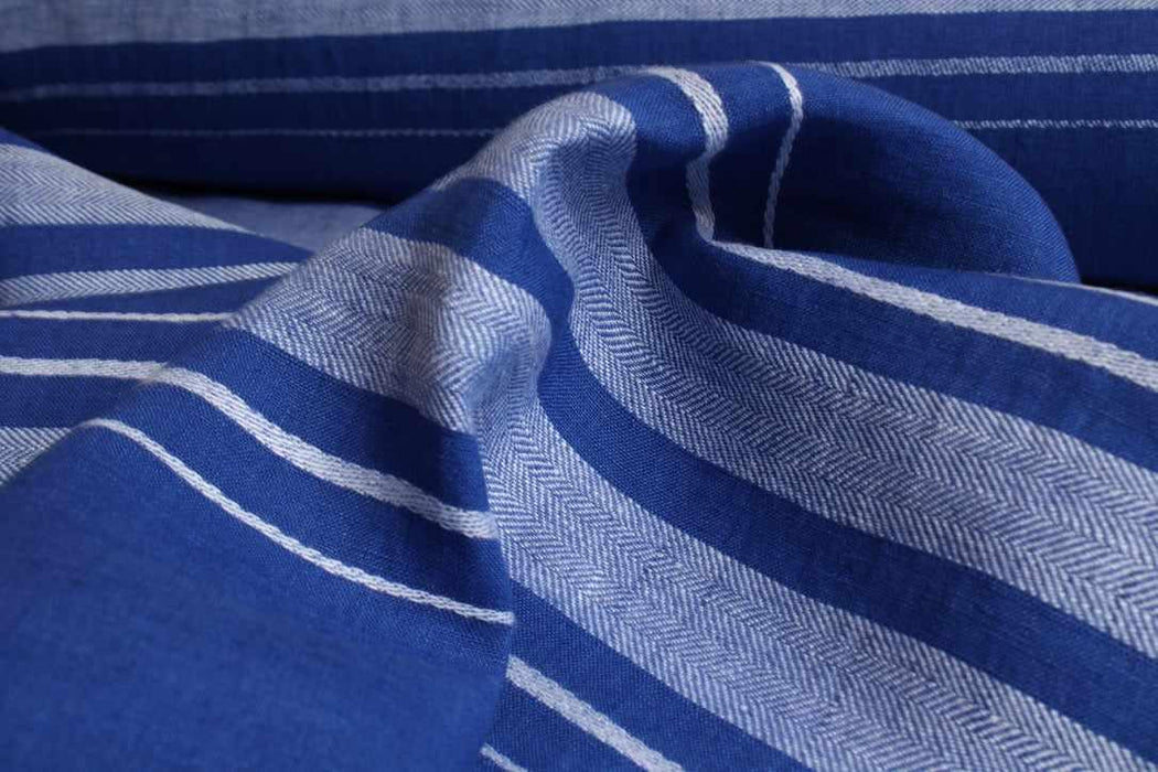 Swatch-Rapport Stripes Mid-Weight washed Linen-Fabric-FabricSight