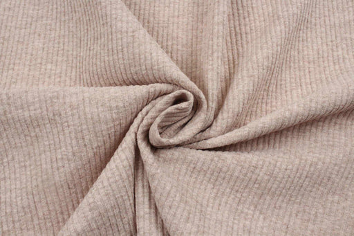 Recycled Cotton 2x2 Stretch Rib - Beige (1 Meter Remnant)-Remnant-FabricSight