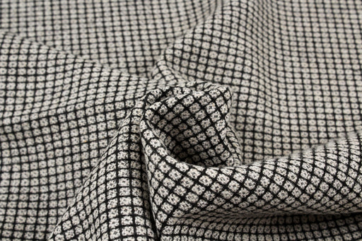 Recycled Wool Blend for Coats - Small Checks Tweed-Fabric-FabricSight