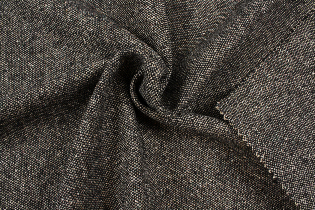 Recycled Wool Blend with Silk - Micro-Pattern-Fabric-FabricSight