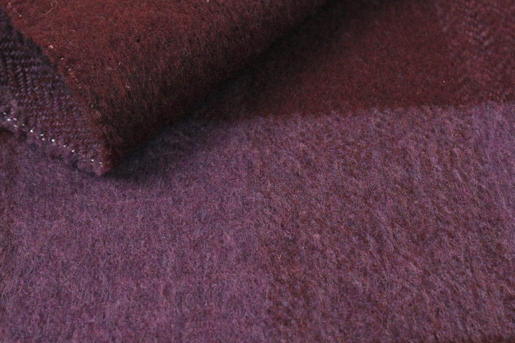 Recycled Wool Brushed Checks - Purple (0.90mt REMNANT)-Remnant-FabricSight