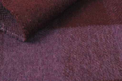 Recycled Wool Brushed Checks - Purple-Fabric-FabricSight