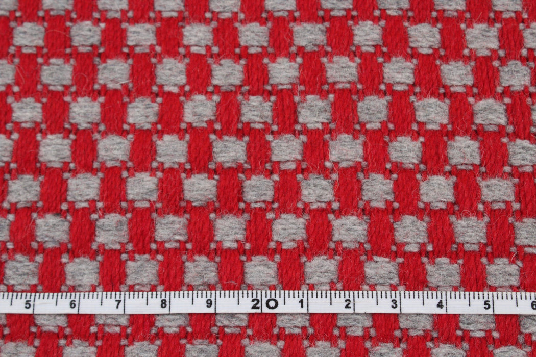 Recycled Wool Jacquard for Coats - Basketweave Look-Fabric-FabricSight