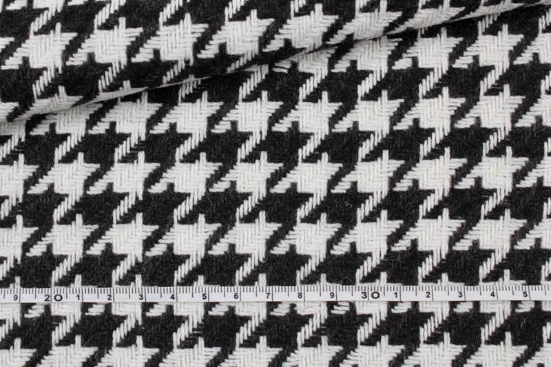 Recycled Wool Jacquard for Coats - Houndstooth-Fabric-FabricSight
