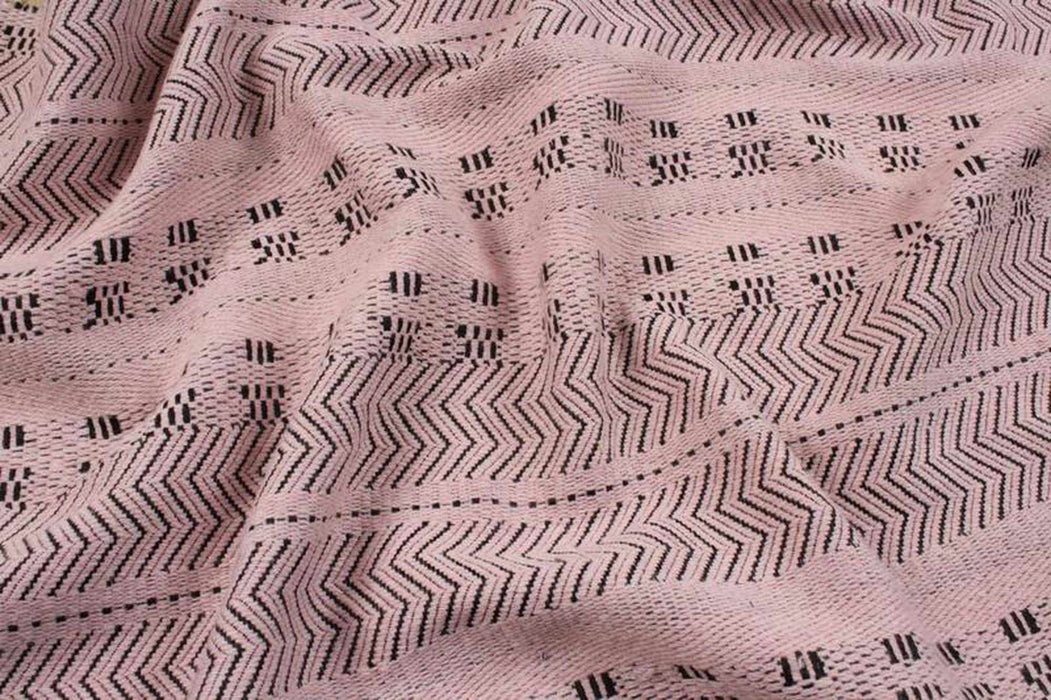 Recycled Wool Jacquard for Outwear - Pink-Fabric-FabricSight