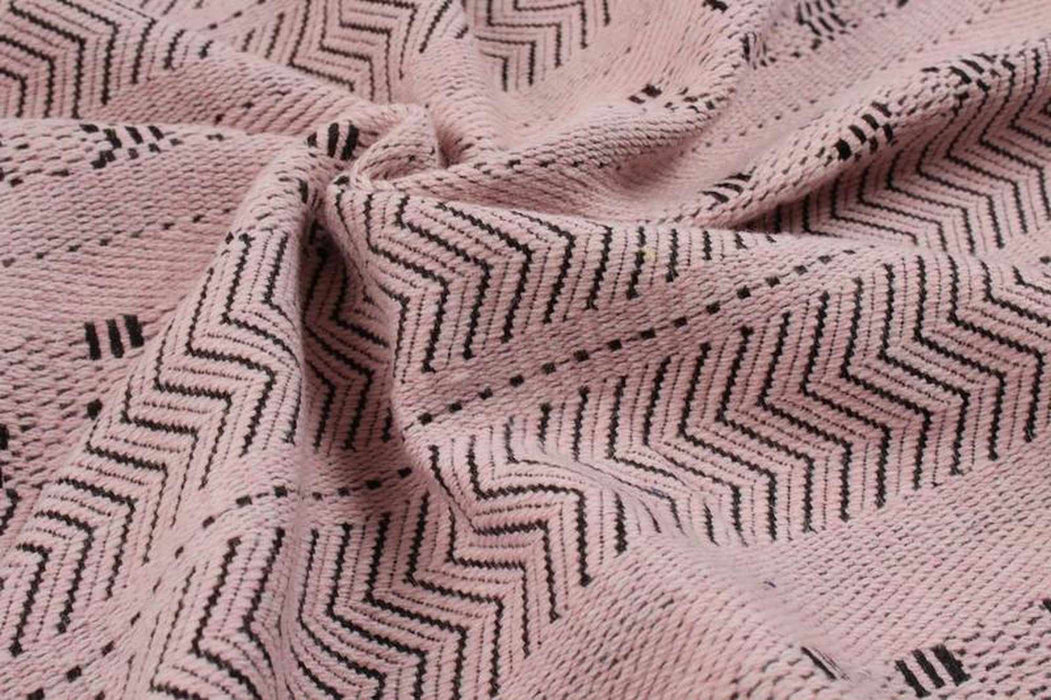 Recycled Wool Jacquard for Outwear - Pink-Fabric-FabricSight