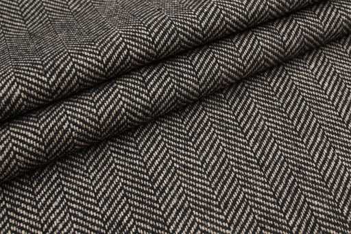 Recycled Wool - Melange Herringbone-Fabric-FabricSight