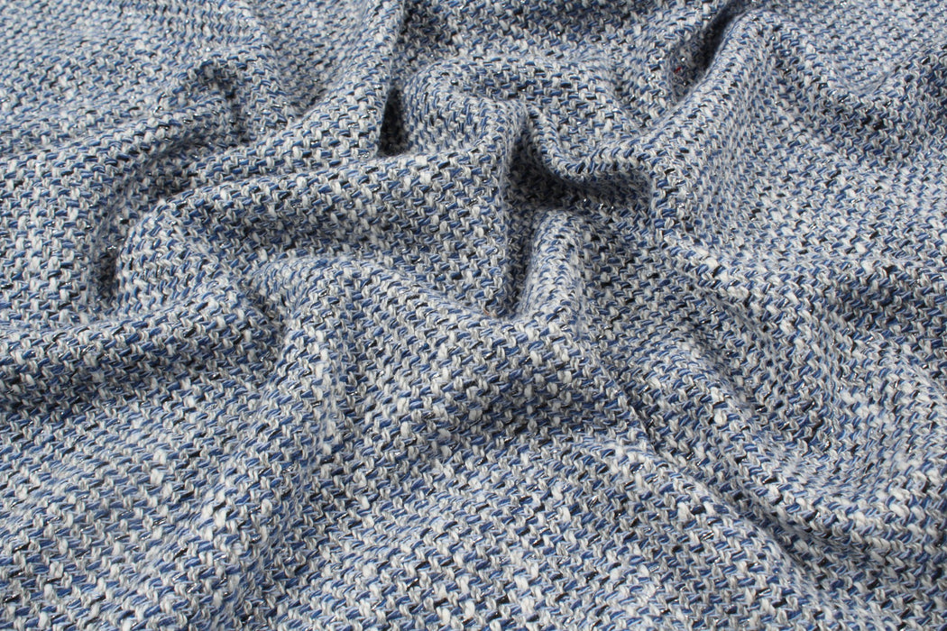 Recycled Wool Tweed with Cotton and Lurex-Fabric-FabricSight