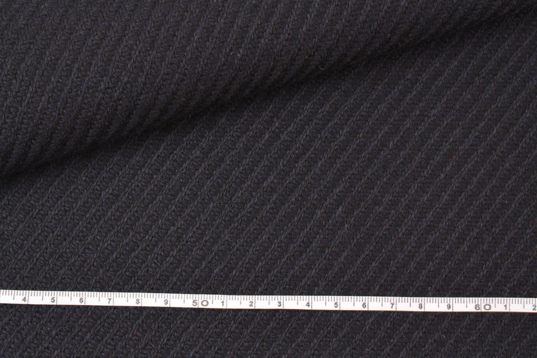 Recycled Wool for Coats - Diagonal Stripes-Fabric-FabricSight