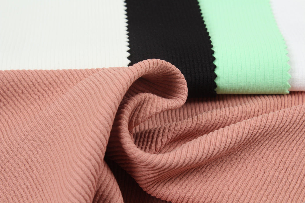 Ribbed Tricot Made of Recycled Polyamide for Swimwear - Stretch-Fabric-FabricSight