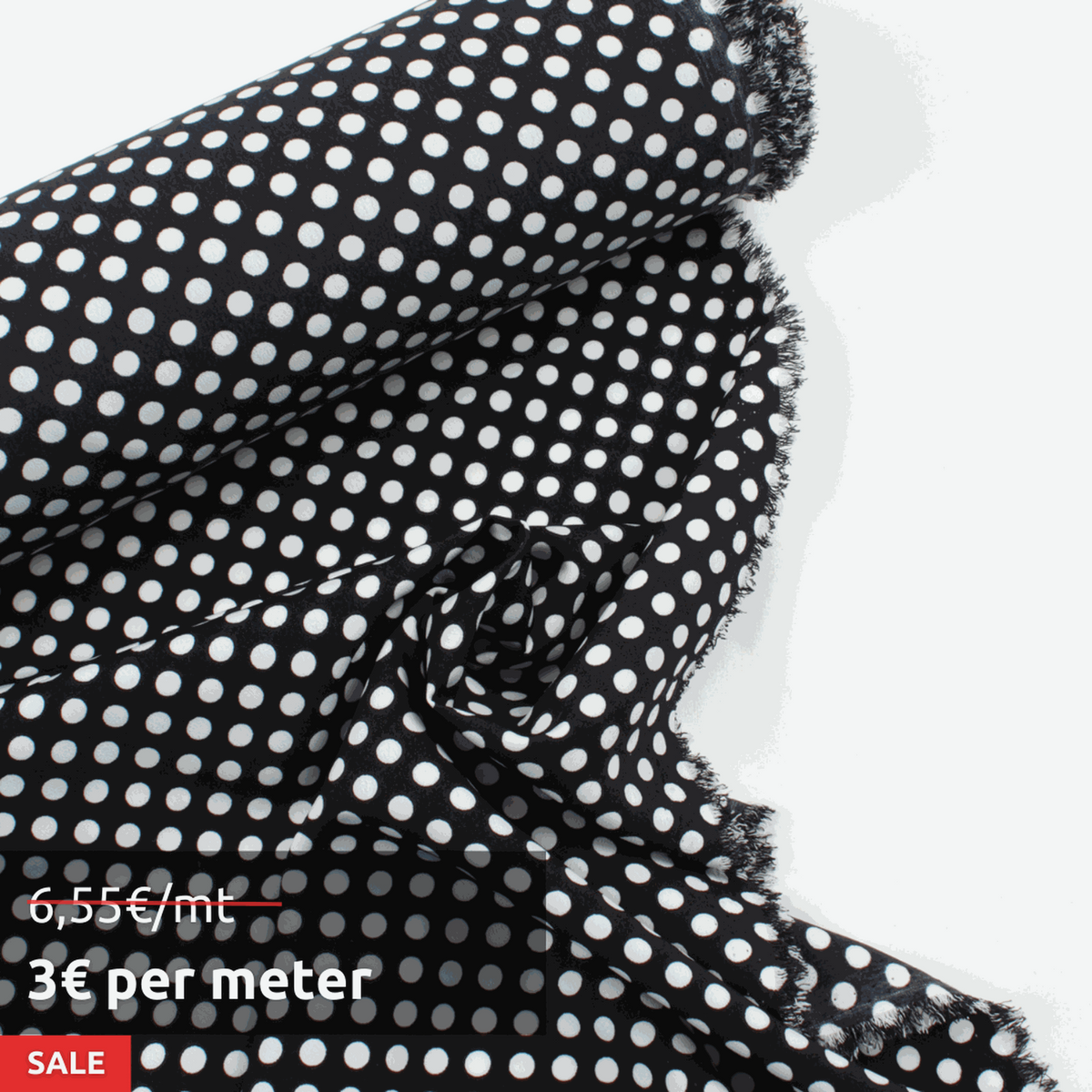 Roll 15 Mts - Woven Crepe - Dots - OFFER: 3€/Mt — Fabric Sight