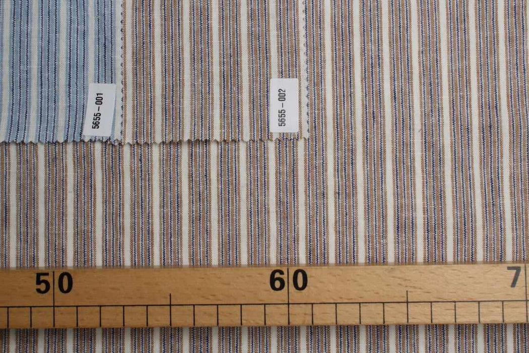 Rustic Linen Cotton Canvas – Stripes-Fabric-FabricSight