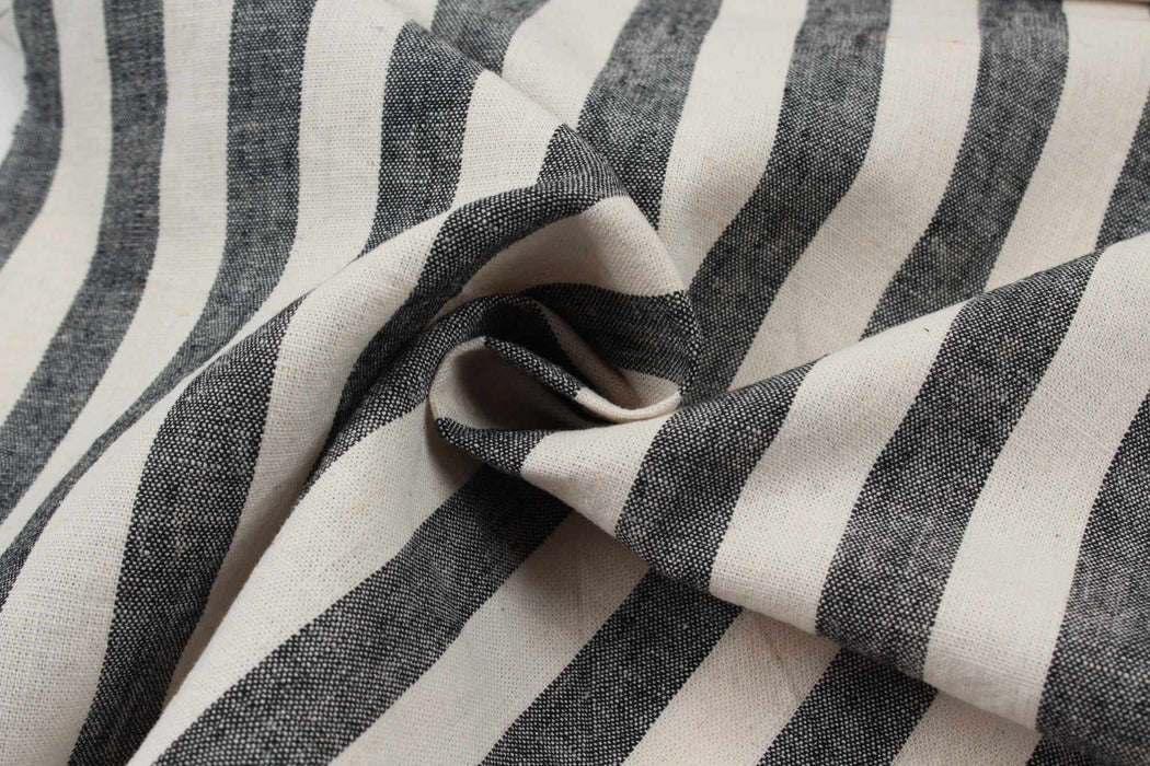 Rustic Linen Cotton - Stripes and Checks - 7 Variants Available-Fabric-FabricSight