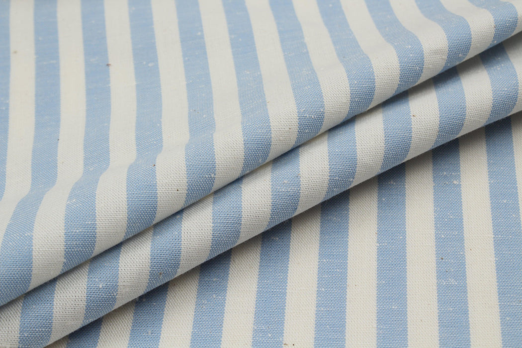 Rustic Slubbed Cotton - Sako Stripes and Checks-Fabric-FabricSight