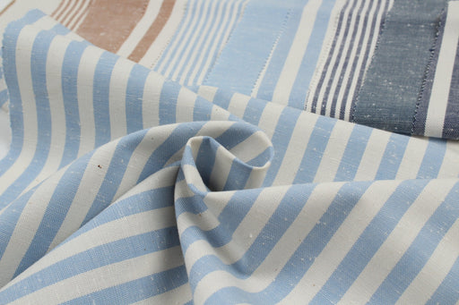 Rustic Slubbed Cotton - Sako Stripes and Checks-Fabric-FabricSight