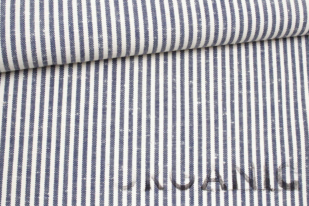 Rustic Slubbed Cotton - Sako Stripes and Checks-Fabric-FabricSight