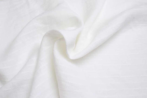 SWATCH-Linen Viscose Dobby with Textured Stripes – Lightweight Summer Fabric-Fabric-FabricSight