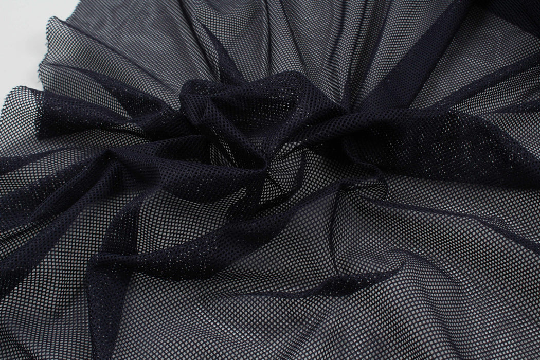 Seaqual™ Recycled Polyester Eyelet Mesh - Navy (Remnant)-Remnant-FabricSight