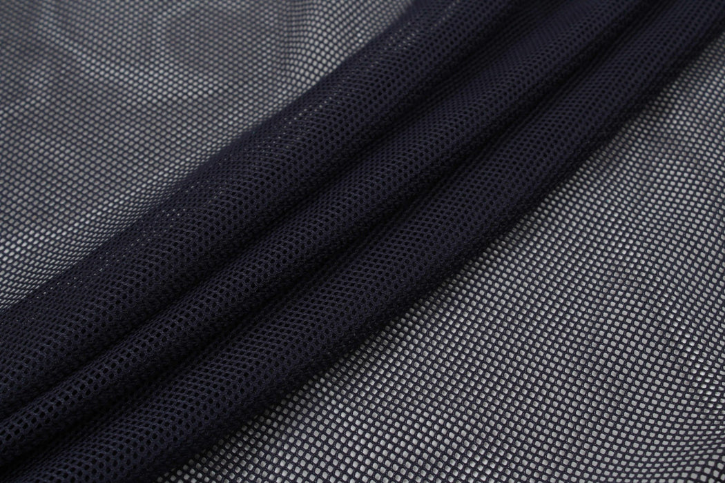 Seaqual™ Recycled Polyester Eyelet Mesh - Navy (Remnant)-Remnant-FabricSight