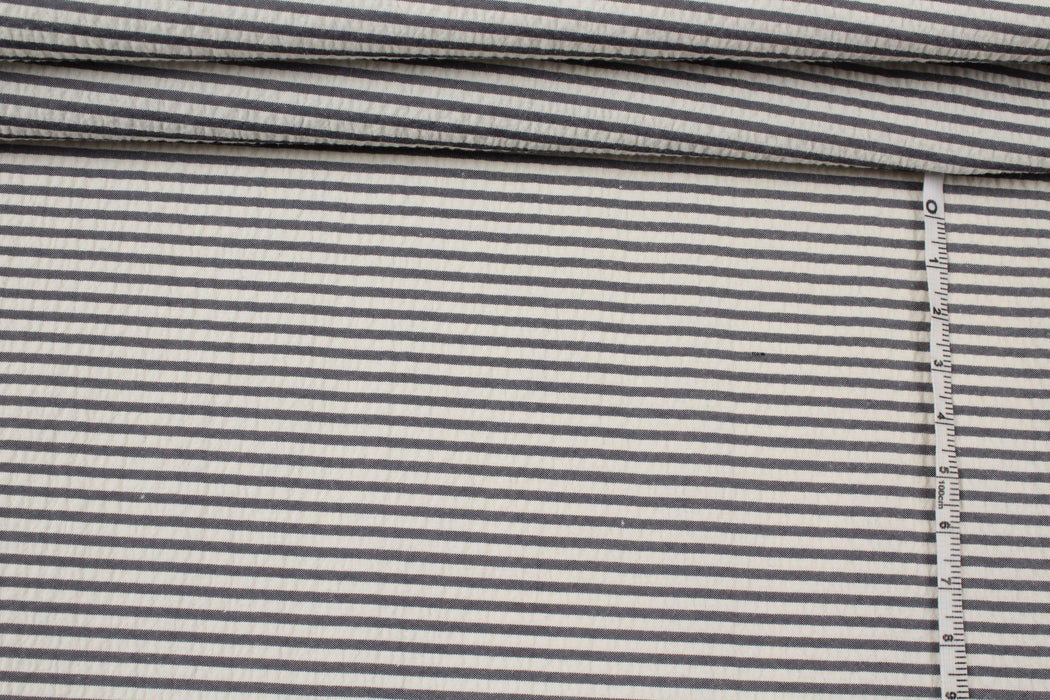 Seersucker Cotton Blend Stripes-Fabric-FabricSight