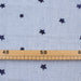 Seersucker Stripes Fabric with Stars Embroidery - Blue-Fabric-FabricSight