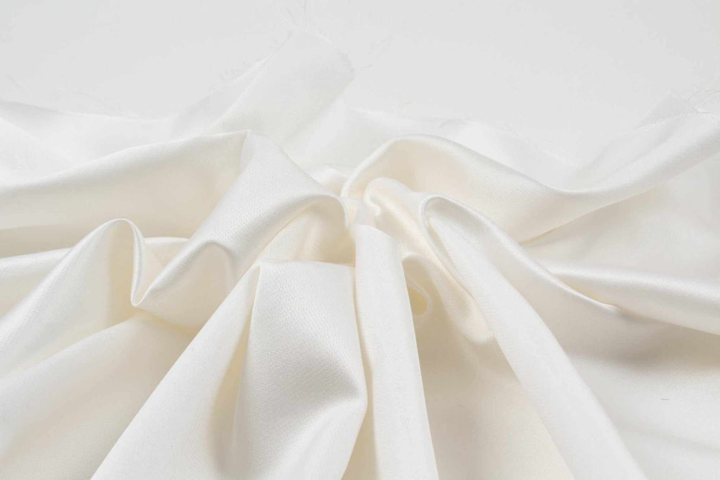 Shiny Mikado Silk Fabric - White-Fabric-FabricSight