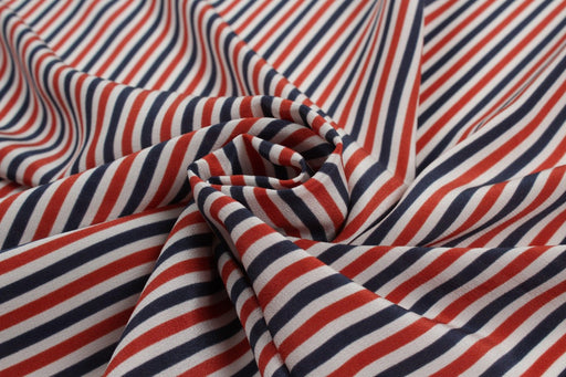 Silk Crepe de Chine - Multicolor Stripes-Fabric-FabricSight