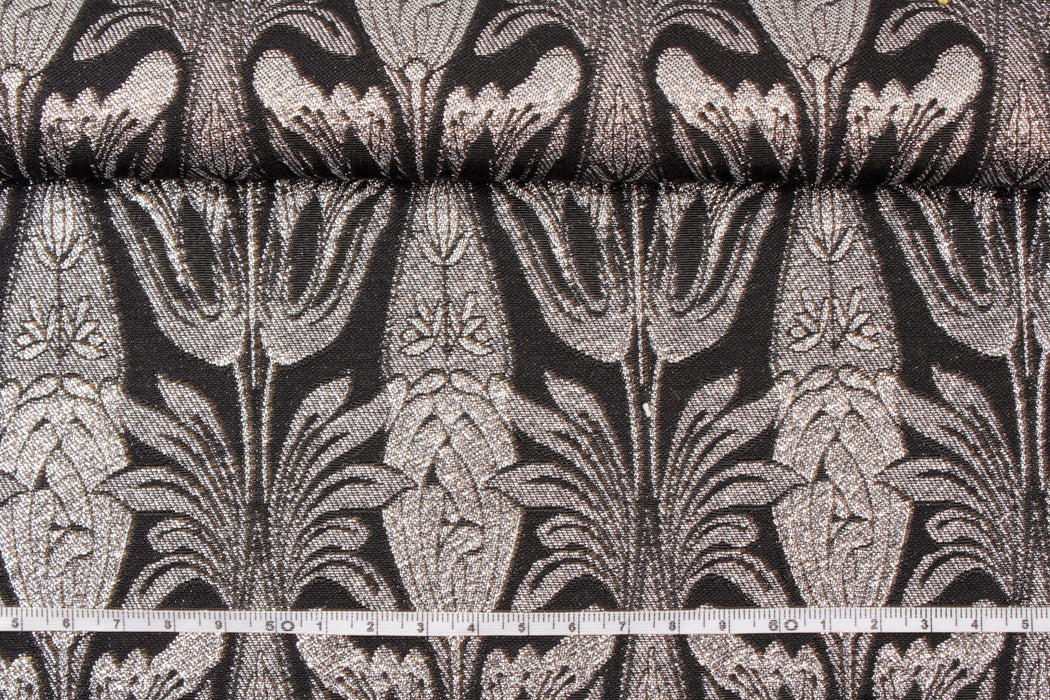 Silver Metallic Damask-Fabric-FabricSight