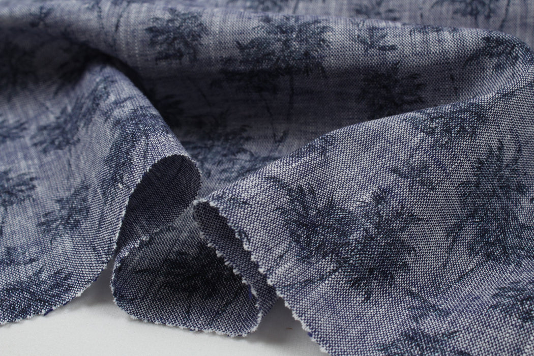 Slub Cotton Digital Print - Blue - 4 Variants Available-Fabric-FabricSight