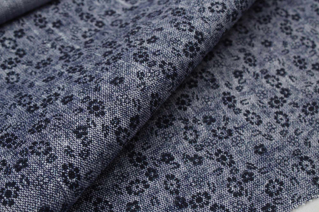 Slub Cotton Digital Print - Blue - 4 Variants Available-Fabric-FabricSight