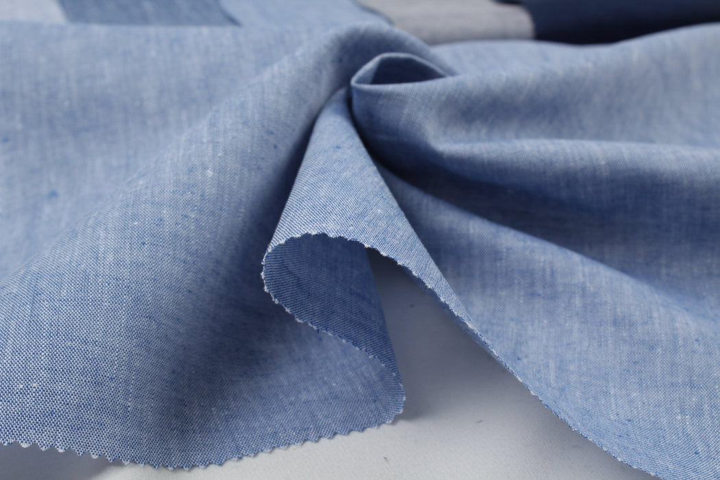 Slub Cotton Linen Fabric for Summer - Blue - 4 Variants-Fabric-FabricSight