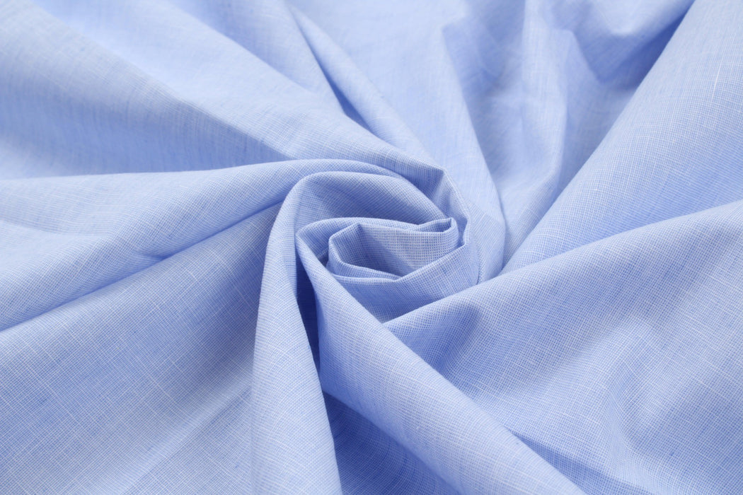 Slub Cotton Linen Fabric for Summer - Blue - 4 Variants-Fabric-FabricSight