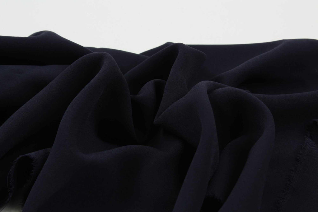 Smooth Polyester Crepe - Mid-Weight - Dark Navy-Fabric-FabricSight