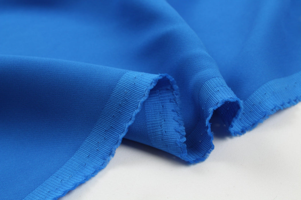 Smooth Viscose Crepe - Stretch - Blue-Fabric-FabricSight