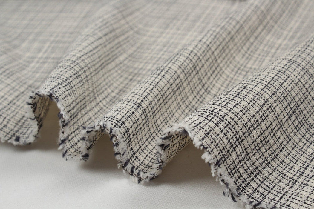 Soft Cotton Grisaille Fabric - Black and White-Fabric-FabricSight