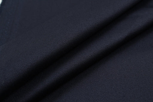 Soft Cotton Satin Stretch for Trousers - Navy (1 Meter Remnant)-Remnant-FabricSight
