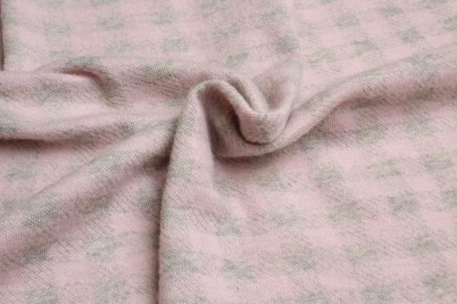 Soft Fluffy Gingham Jersey – Viscose Blend – Italian Designer Deadstock-Fabric-FabricSight