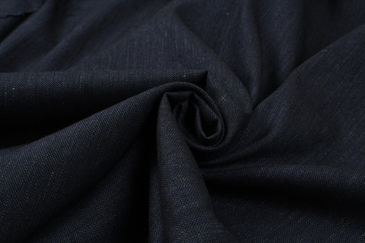 Soft Linen Cotton Rustic Fabric - Navy - Mid-Weight (1 Mt Remnant)-Remnant-FabricSight