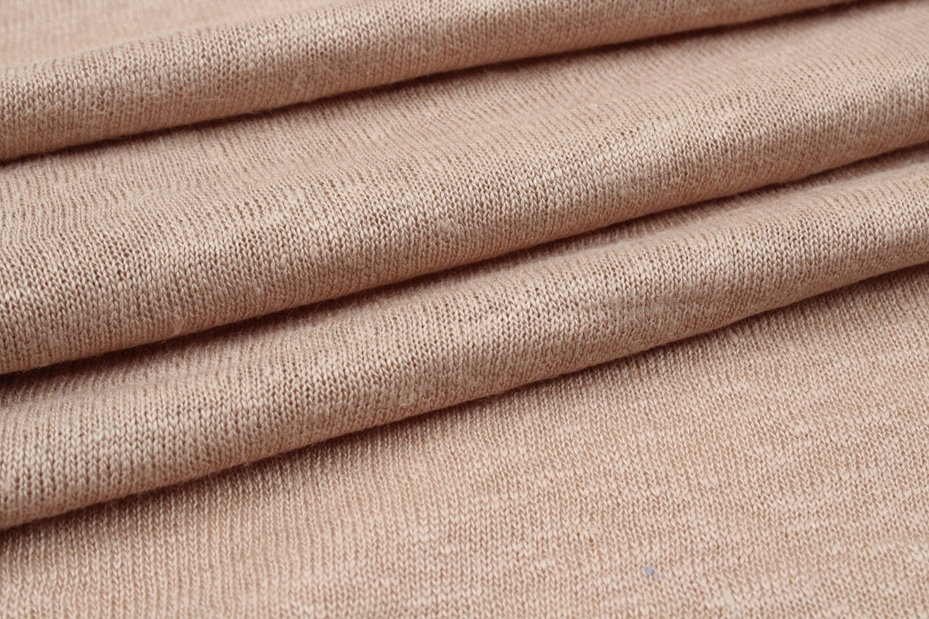 Soft Linen Single Jersey - Guilded Beige-Fabric-FabricSight