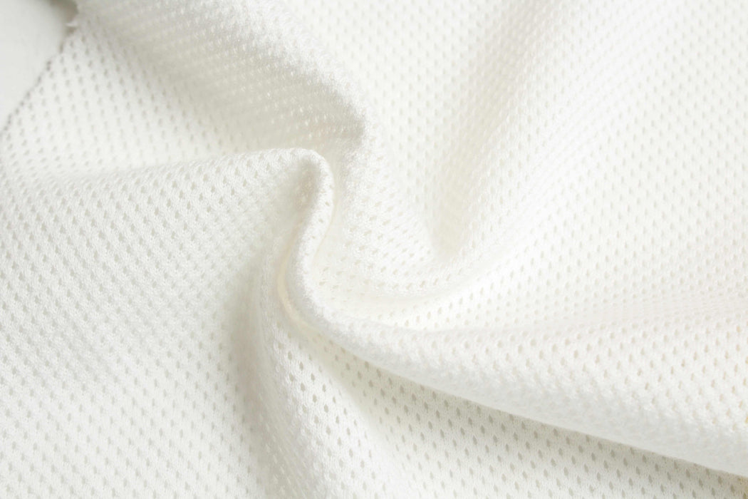 Soft Mesh Cotton Jersey - White-Fabric-FabricSight