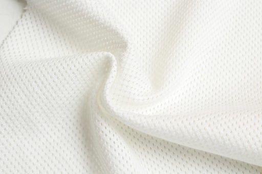 Soft Mesh Cotton Jersey - White-Fabric-FabricSight