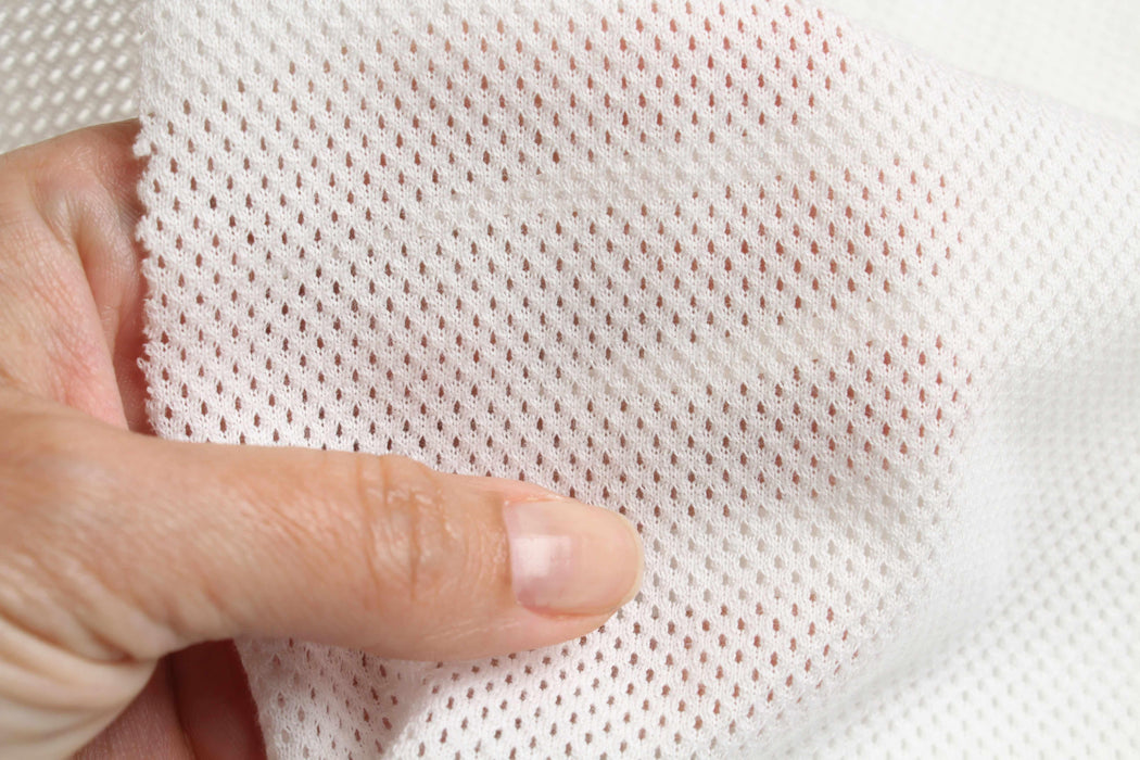 Soft Mesh Cotton Jersey - White-Fabric-FabricSight
