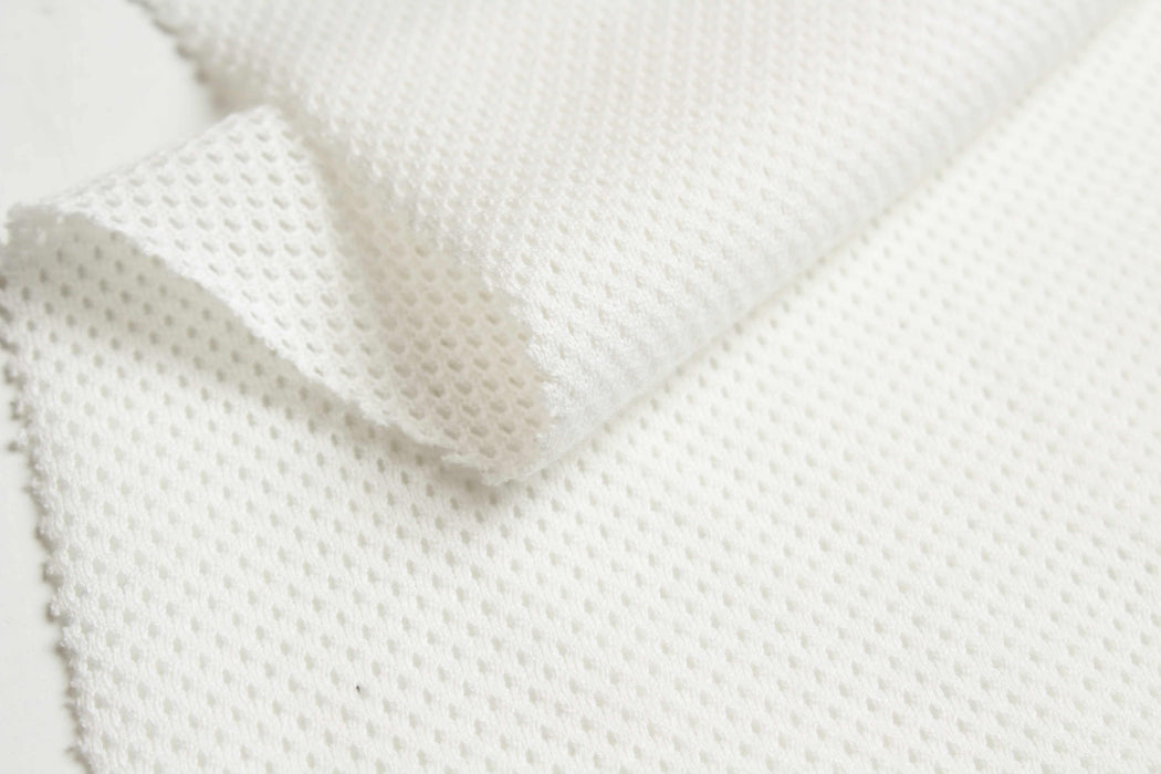 Soft Mesh Cotton Jersey - White-Fabric-FabricSight