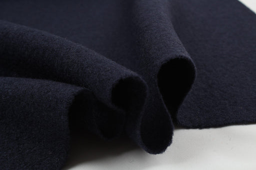 Soft Plain Boiled Wool - Navy-Fabric-FabricSight