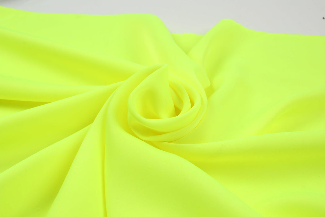 Soft Polyester Charmeuse - Fluor Yellow-Fabric-FabricSight